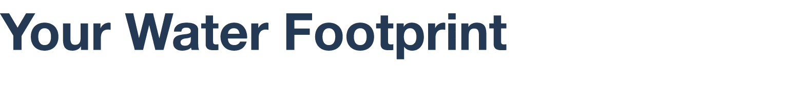 Your Water Footprint