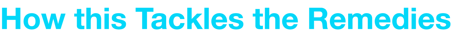 How this Tackles the Remedies