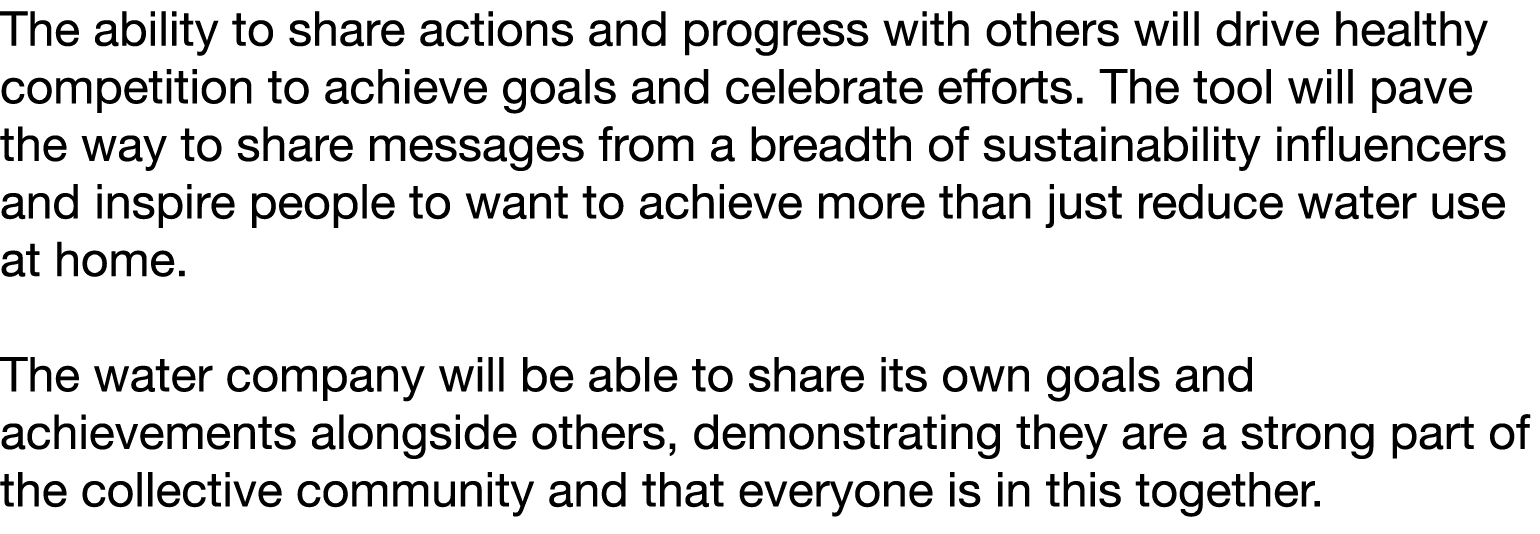 The ability to share actions and progress with others will drive healthy competition to achieve goals and celebrate e   