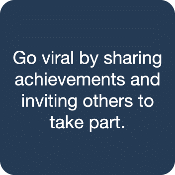 Go viral by sharing achievements and inviting others to take part 